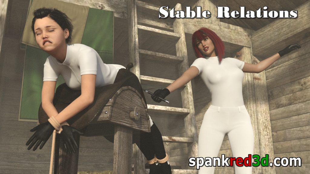 bottom whipping fun in the stable
