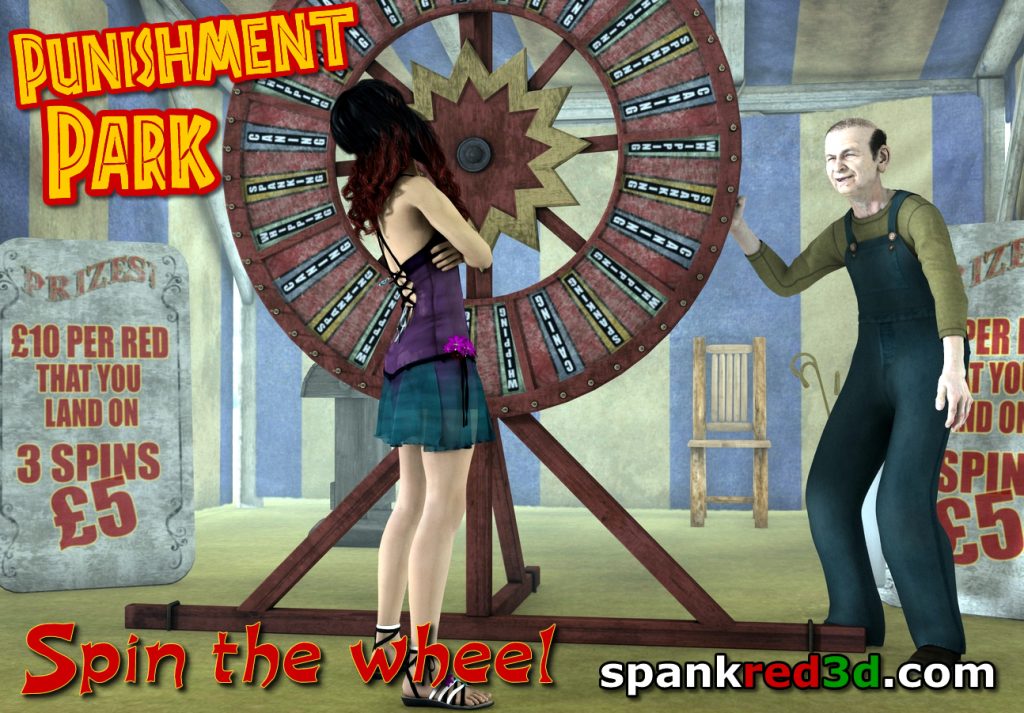 Wheel Of Fortune at Punishment Park spanked red naughty bottoms