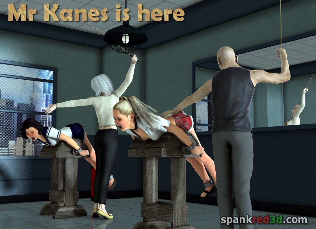 Naughty schoolgirls caned Mr Kanes