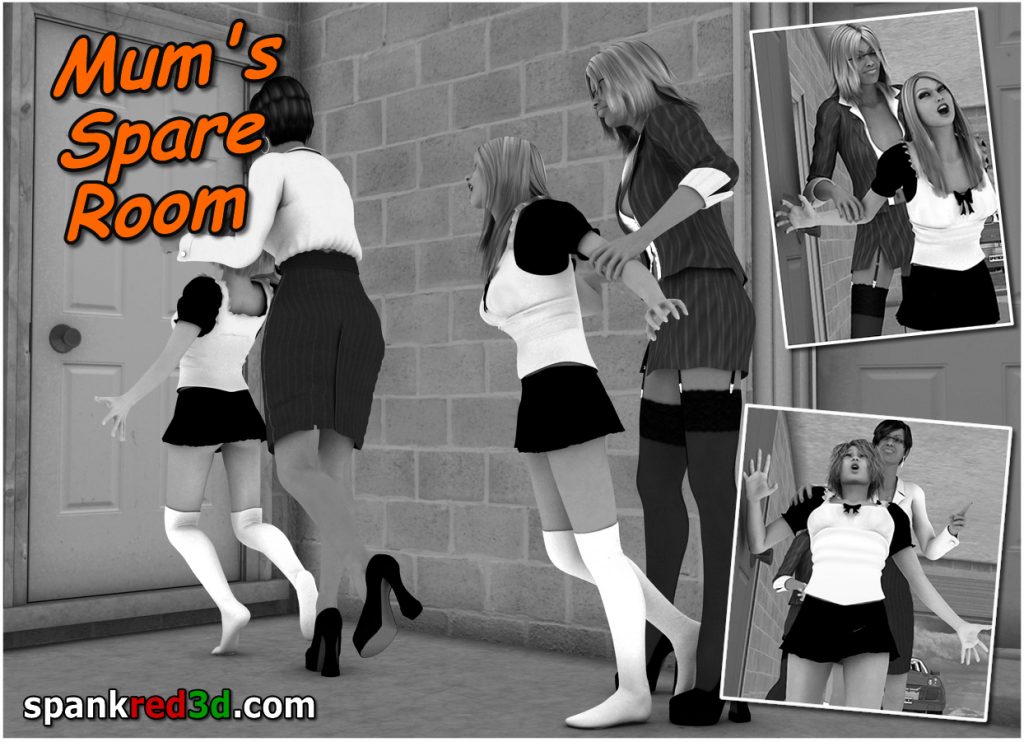 spanking naughty schoolgirls bare bottoms Mum's spare room