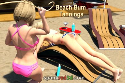 Beach Bum caning holiday for naughty teen girls