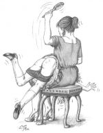 Schoolgirl spanking art